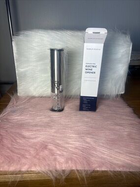 Mark & Graham Electric Wine Opener in Silver with White and Pink Accents